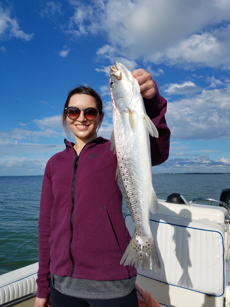 Nicole spotted trout Dunedin fishing guide charter tours