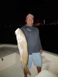 Capt jared clearwater beach charter fishing trip redfish at night