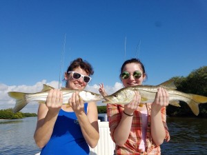 Double snook caught on a tampa fishing charter